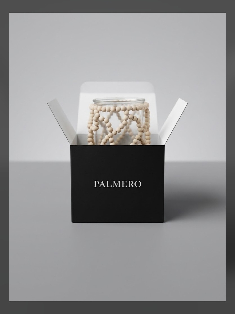 Palmero Cream Beaded Candle Holder - Neutral Home Accent